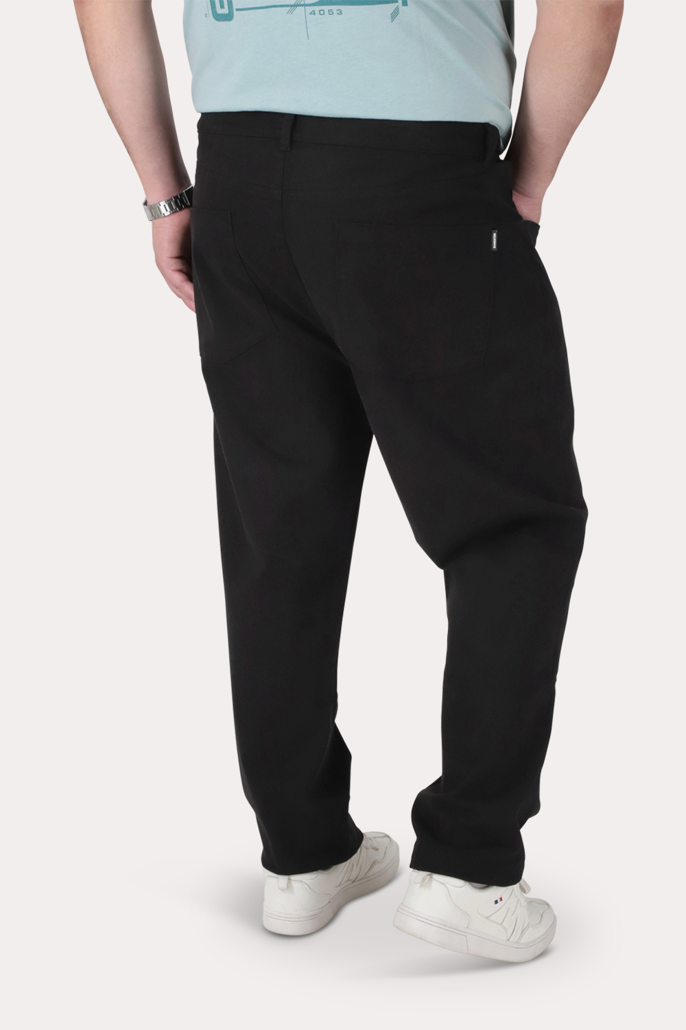 PLUS PANTALON CANVAS LISO CASTLE NEGRO - 2