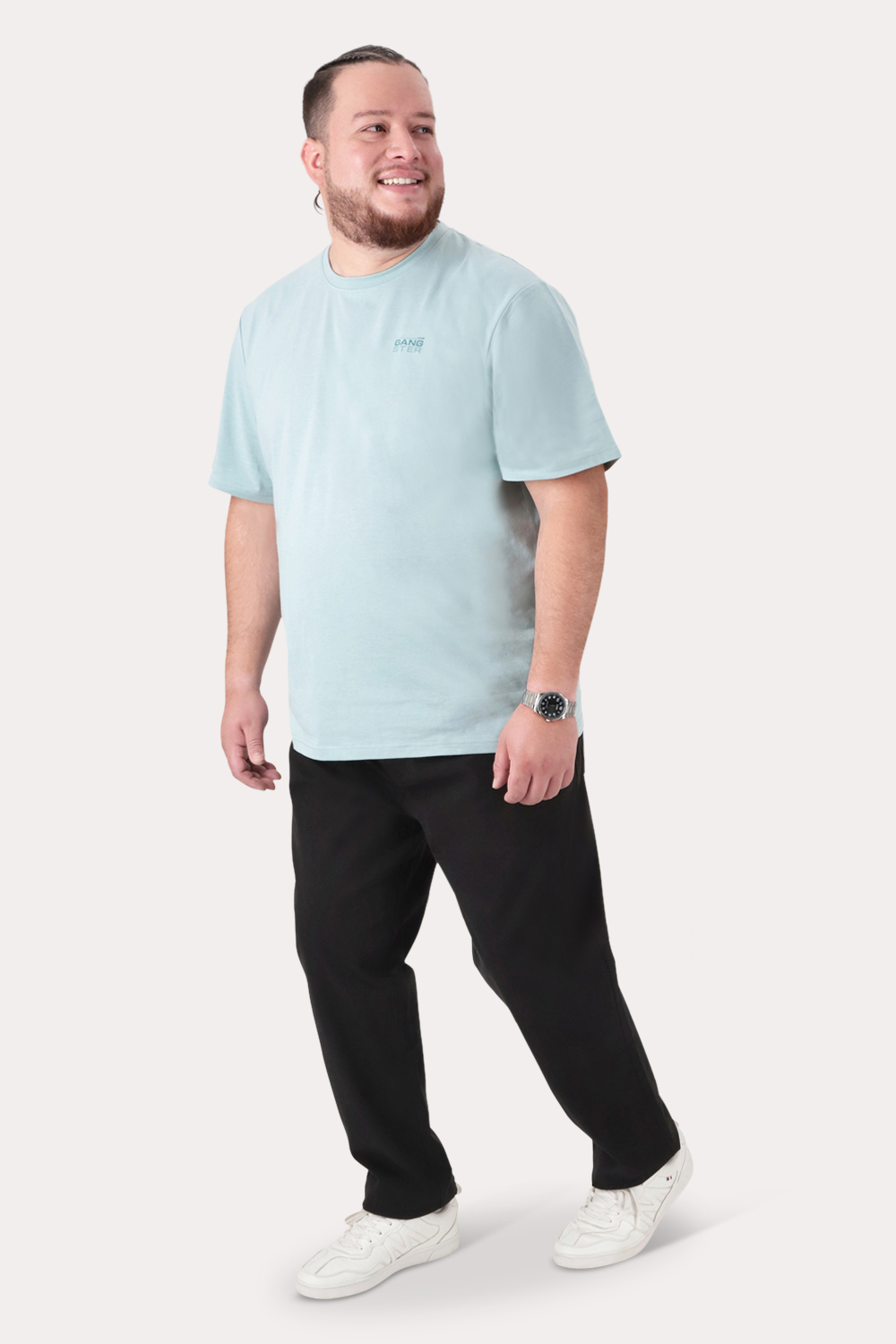 PLUS PANTALON CANVAS LISO CASTLE NEGRO - 4