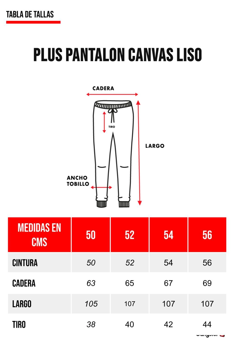 PLUS PANTALON CANVAS LISO CASTLE NEGRO - 5