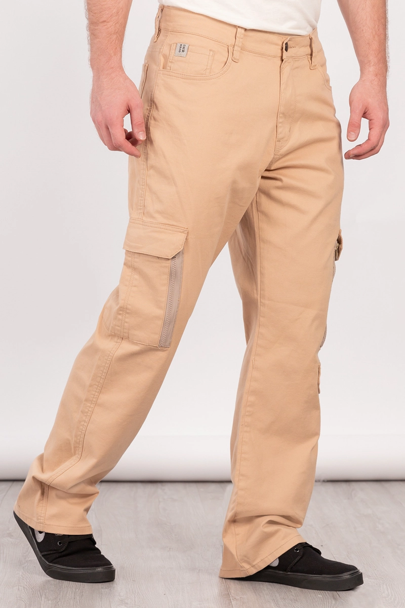 PANTALON CANVAS CARGO STEEL BEIGE OVERCORE - 1