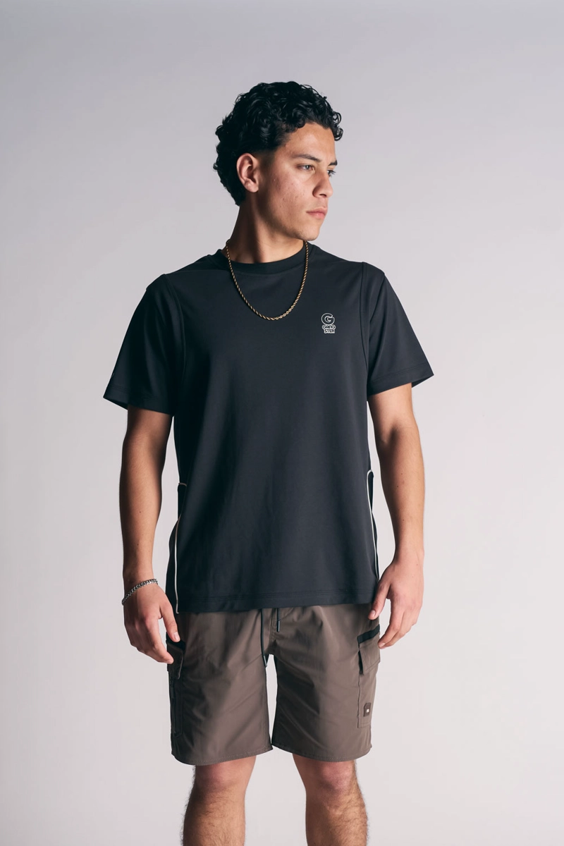 POLERA MC PANEL NEGRO M