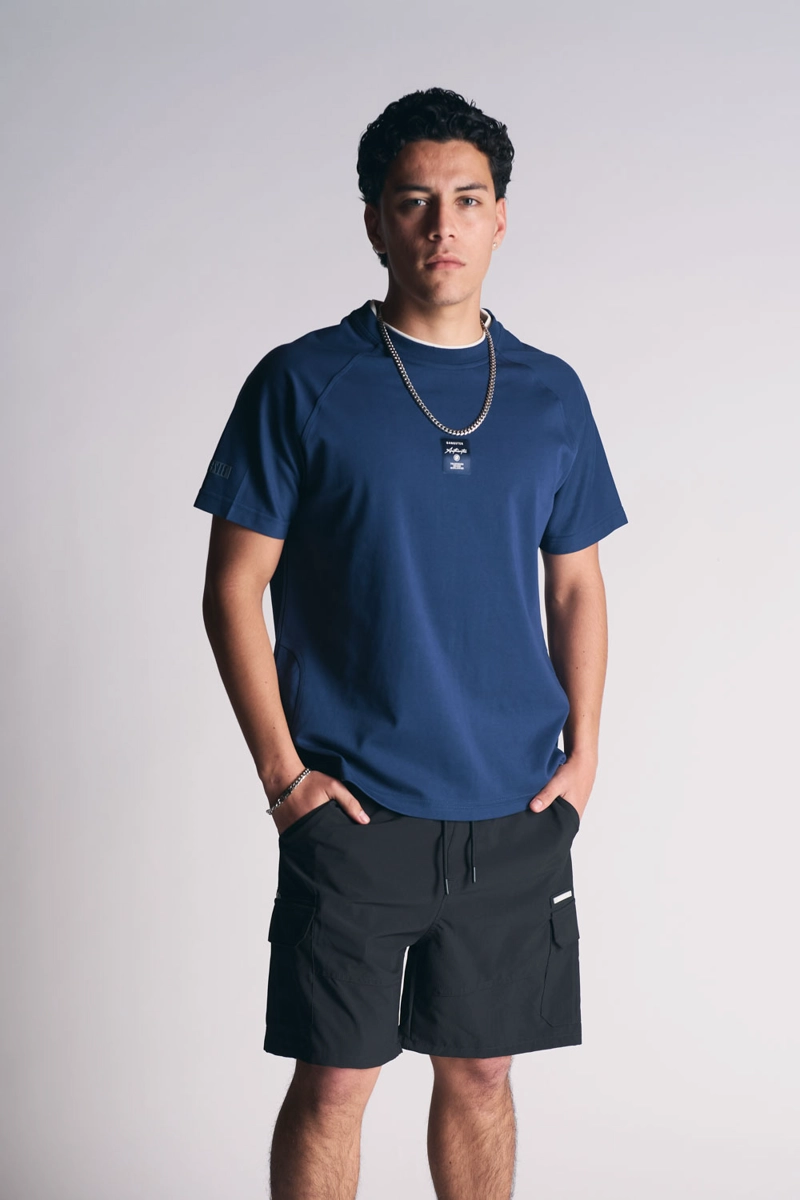 POLERA MC SPLIT AZUL MARINO XL
