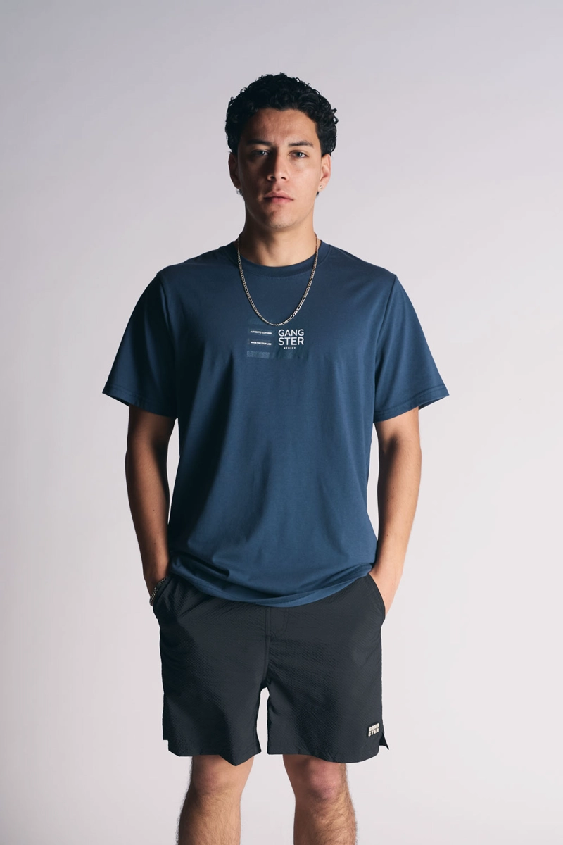 POLERA MC BASICA ESSENTIAL AZUL MARINO - 1