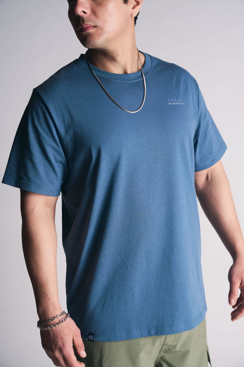 POLERA MC BASICA ESSENTIAL AZUL MARINO - 5