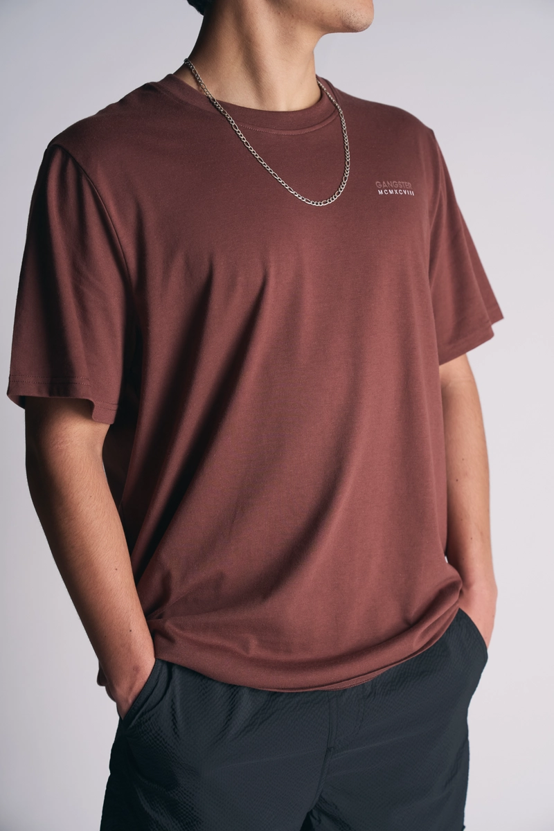 PLUS POLERA MC BASICA ESSENTIAL MARRON - 4