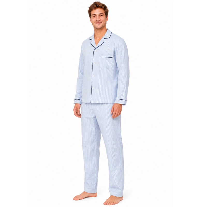 PIJAMA POPELINA POLERA Y PANTALON LARGO LISTADO 2098 - 3