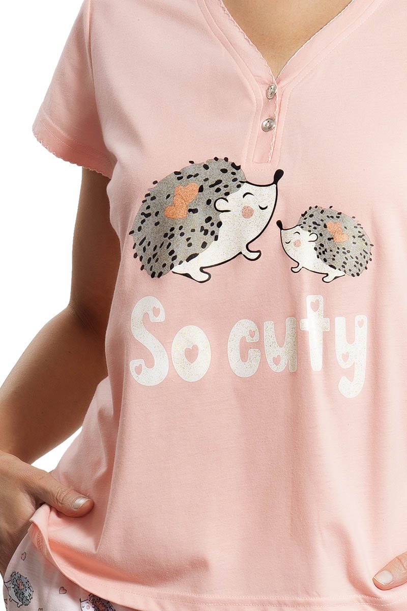 PIJAMA MUJER MON AMOUR 242518 ALGODÓN CAPRI Y POLERA PEACH - 2