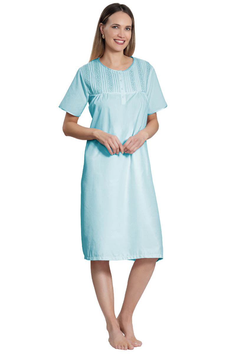 CAMISA MUJER MON AMOUR 242168 TE POPELINA CON BRODERY TURQUESA TALLA GRANDE - 2