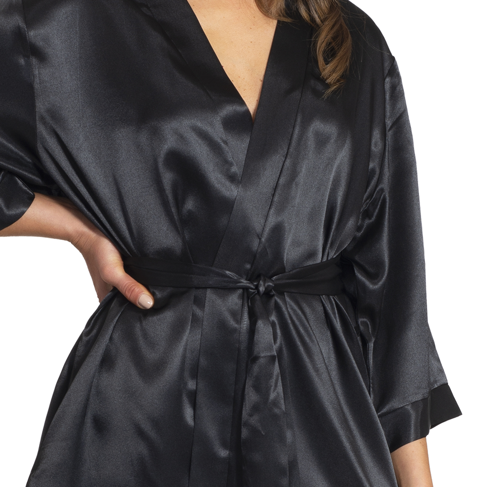 BATA MUJER MON AMOUR 242922 SATIN KIMONO NEGRO - 2