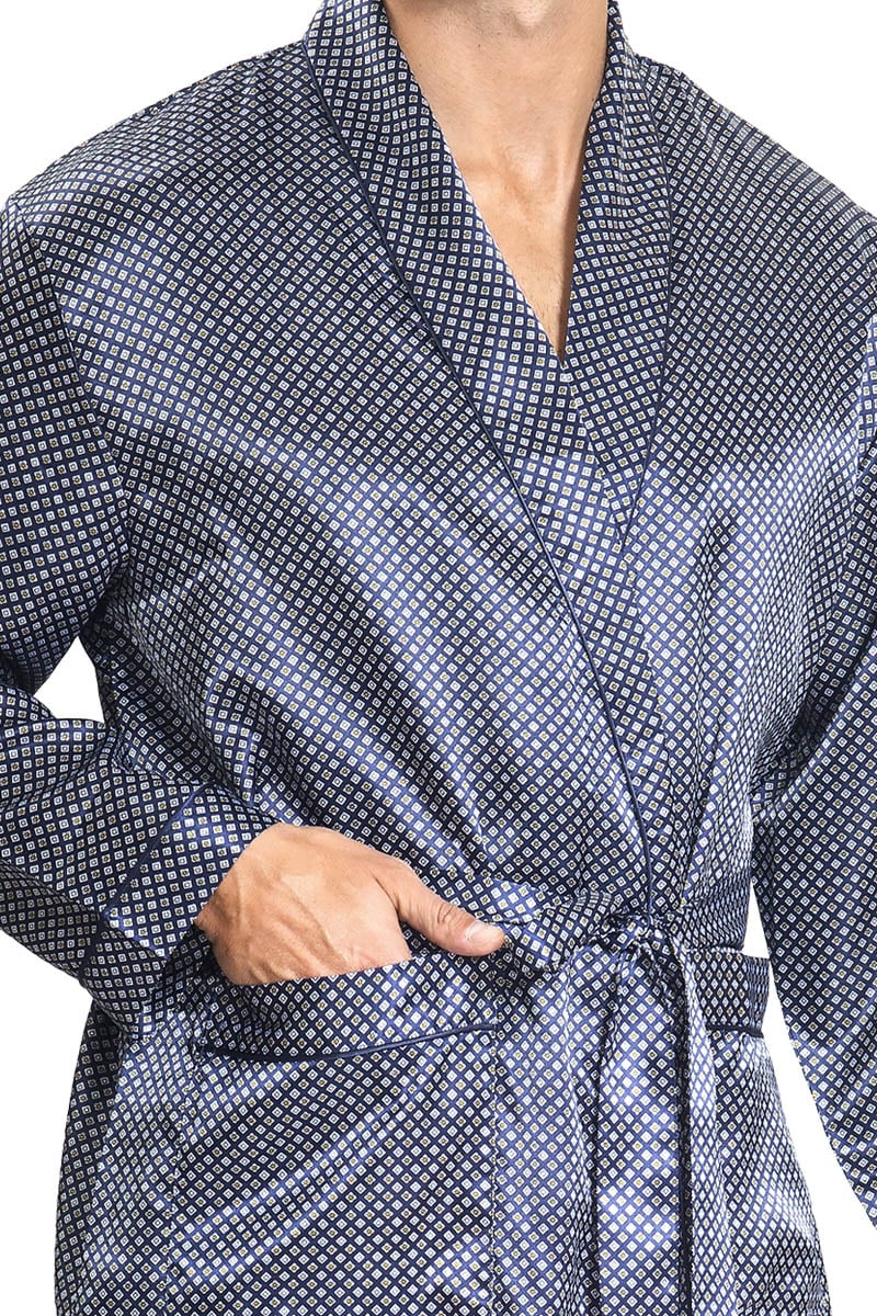 BATA HOMBRE MON AMOUR 2422602 SATIN ESTAMPADO CUELLO CAMISERO AZUL - 2