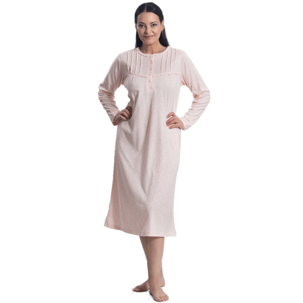 PIJAMA ALGODÓN ESTAMPADO CON ALFORZAS 251122 TE - 1