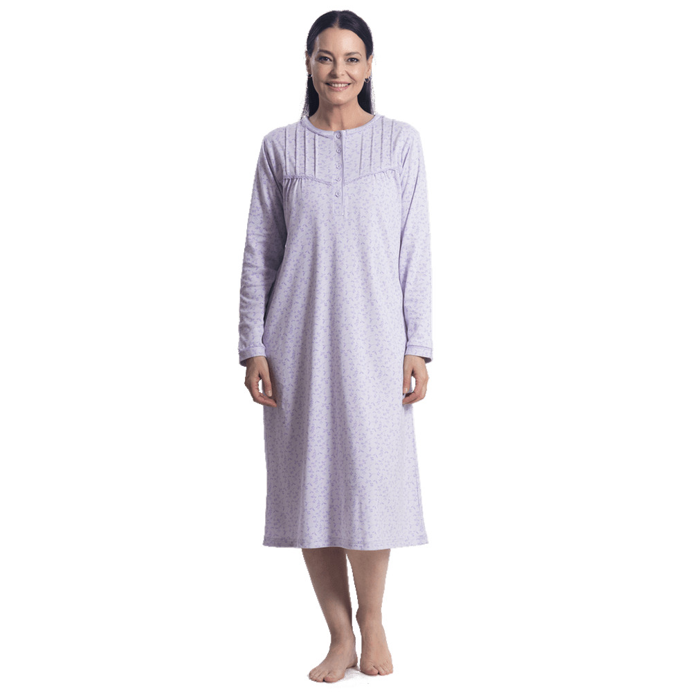 PIJAMA ALGODÓN ESTAMPADO CON ALFORZAS 251122 TE - 1