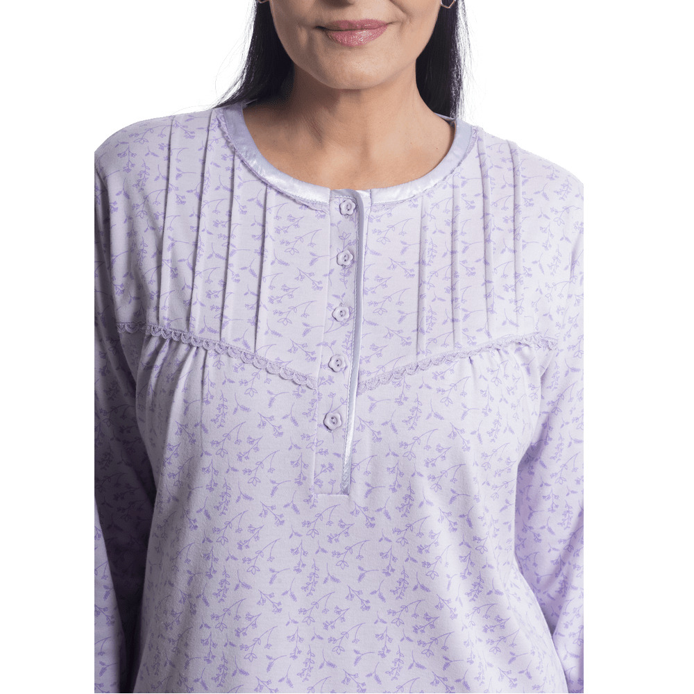 PIJAMA ALGODÓN ESTAMPADO CON ALFORZAS 251122 TE - 2