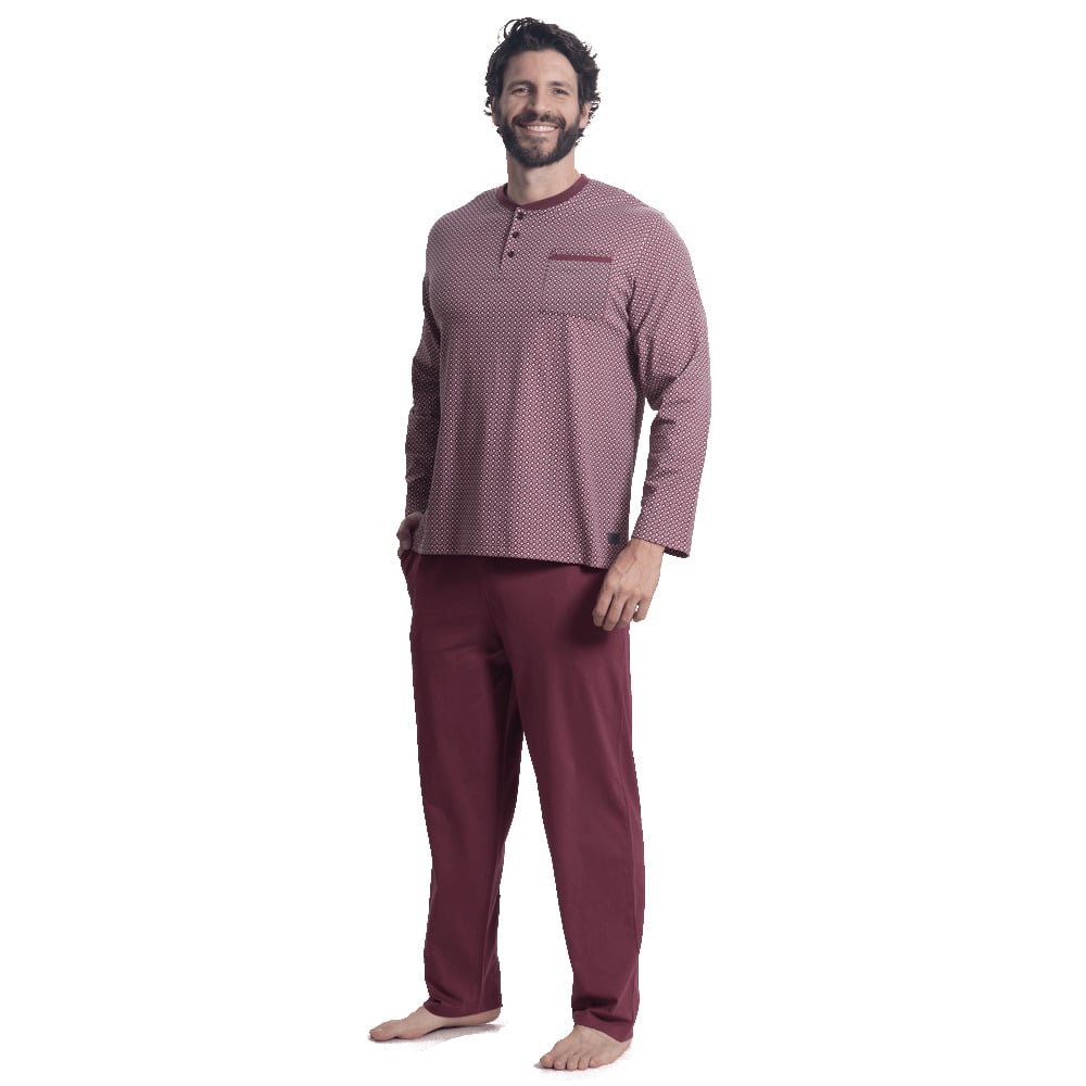 PIJAMA ALGODÓN ESTAMPADO CON BOTONES 2512064 - 1