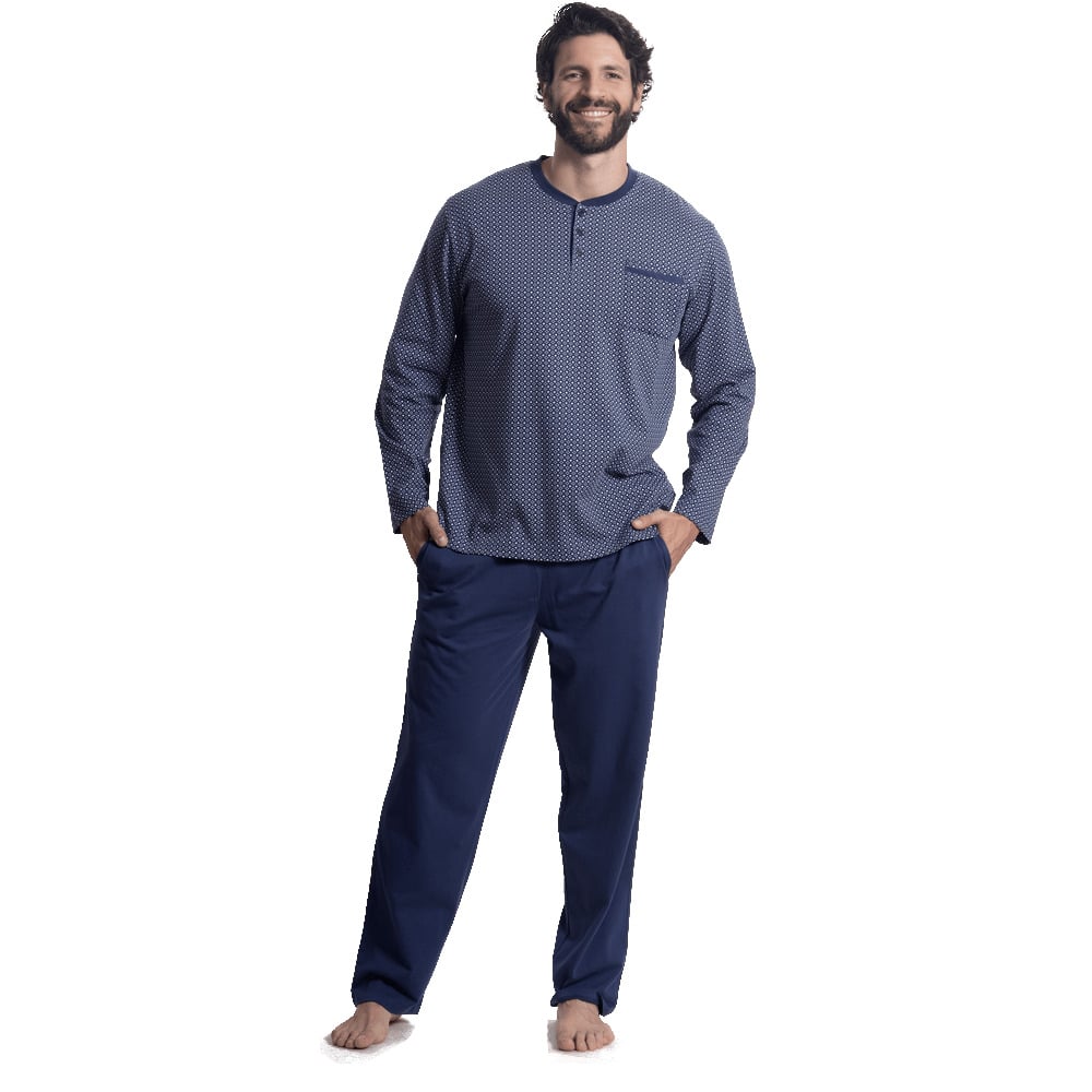 PIJAMA ALGODÓN ESTAMPADO CON BOTONES 2512064 - 1
