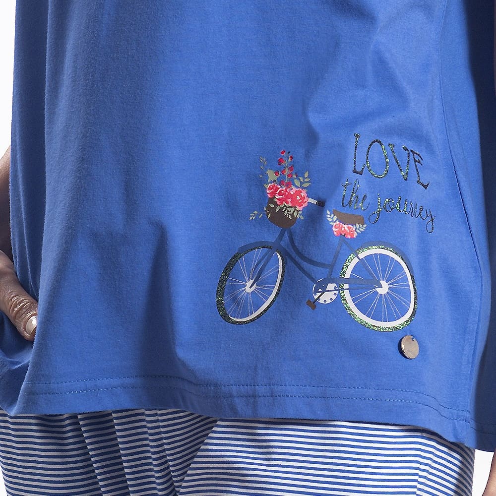 PIJAMA DE ALGODON CON ESTAMPADO DE BICICLETA 252576 - 2