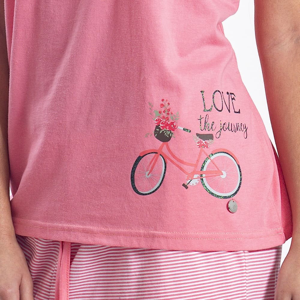 PIJAMA DE ALGODON CON ESTAMPADO DE BICICLETA 252576 - 2