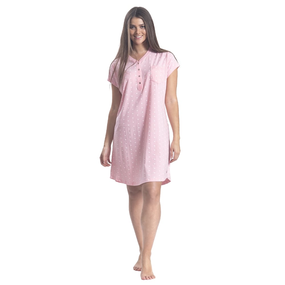 CAMISOLA DE ALGODON ESTAMPADO DE ESTRELLAS Y BOTONES 252212 - 1