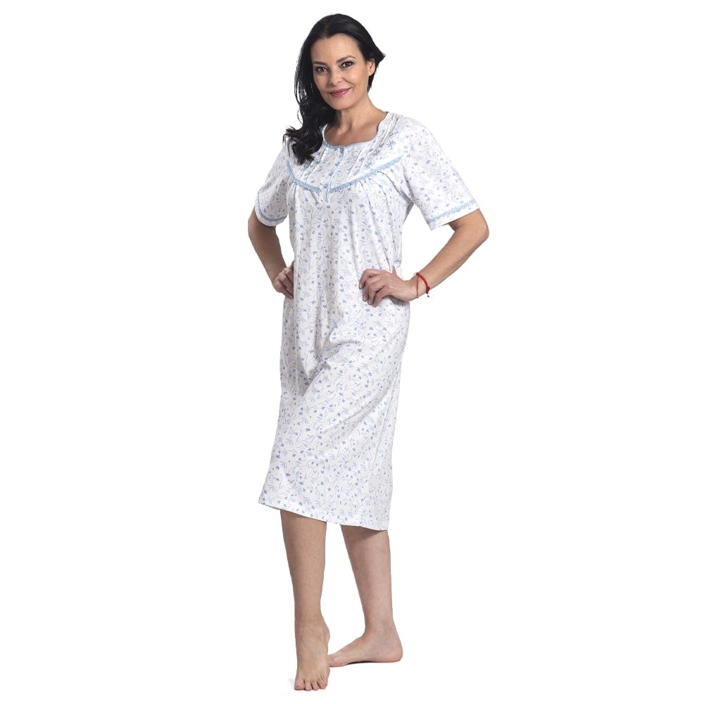 CAMISA DE ALGODON CON ESTAMPADO Y ALFORZAS 252126TE - 1