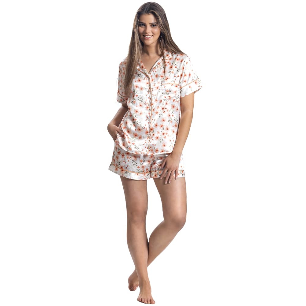 PIJAMA SATIN SHORT Y CAMISERO MANGA CORTA ESTAMPADOS 252425 - 1