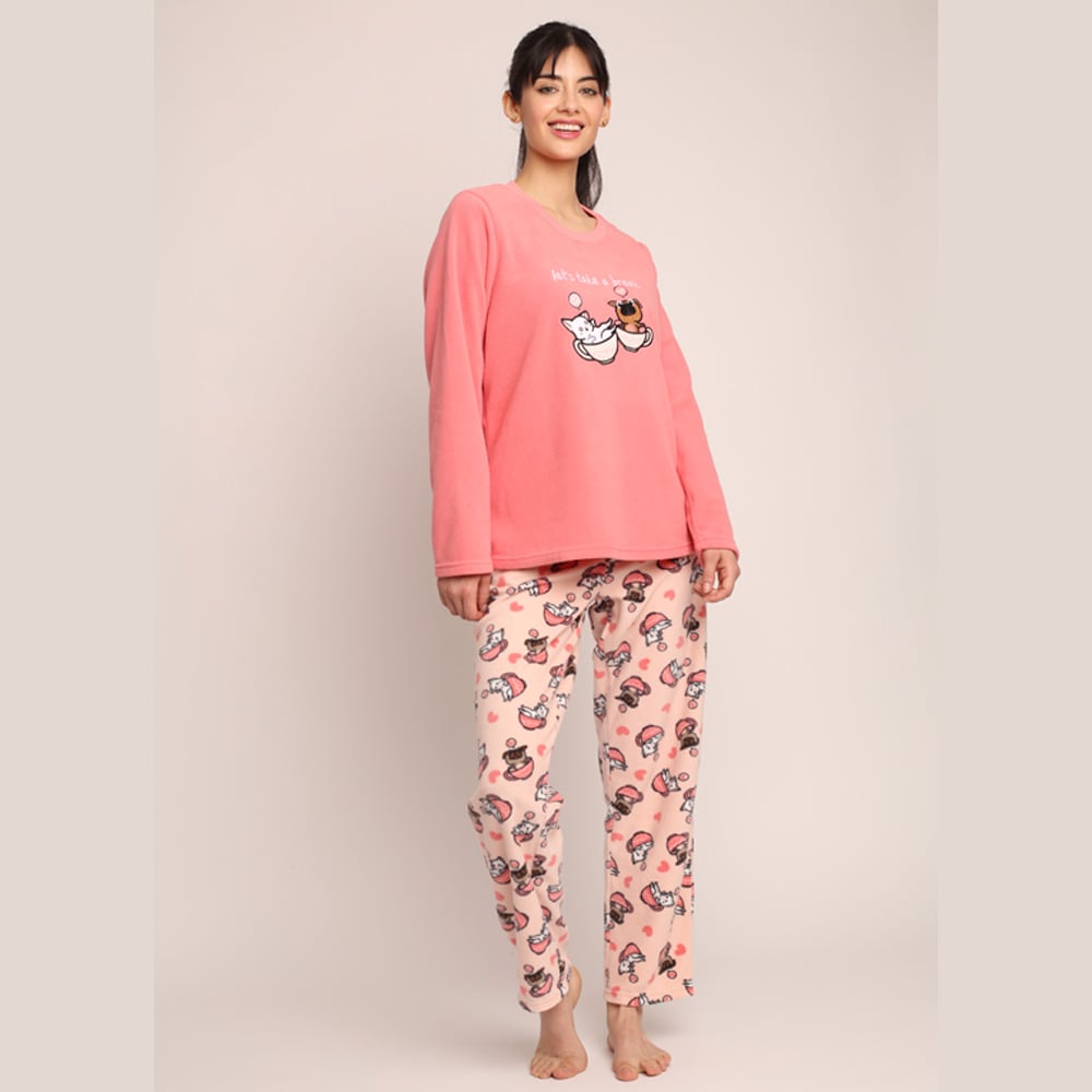 PIJAMA MICROPOLAR BORDADO PERRO Y GATO 261548 - 2