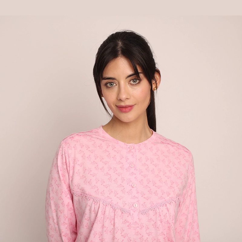 CAMISA ALGODON ESTAMPADO CON MACRAME 261132 - 3