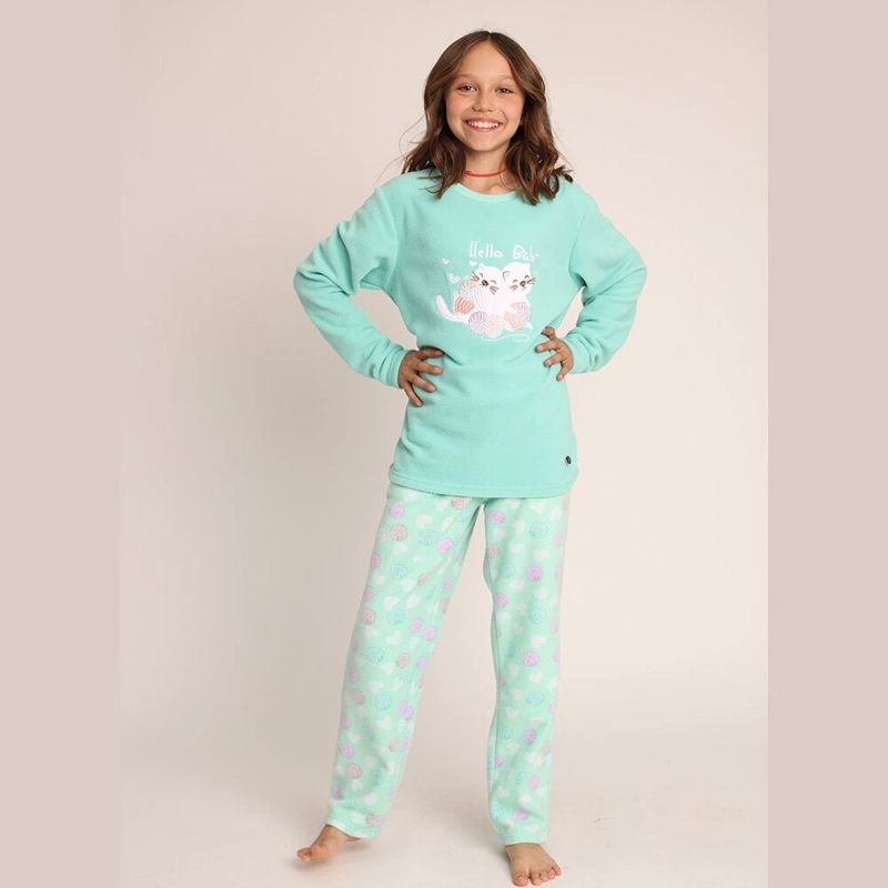 PIJAMA MICROPOLAR BORDADO GATOS 261649P - 1