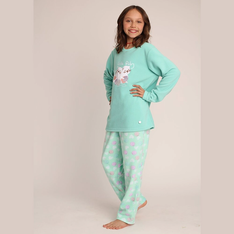 PIJAMA MICROPOLAR BORDADO GATOS 261649P - 2