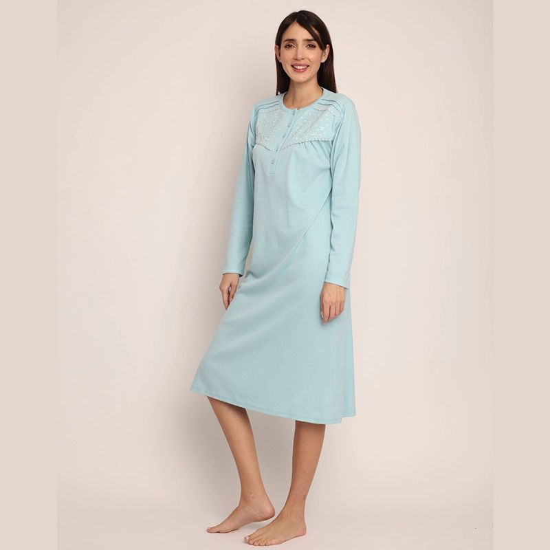 CAMISA ALGODON ACANALADO CON BORDADO 261123 - 2