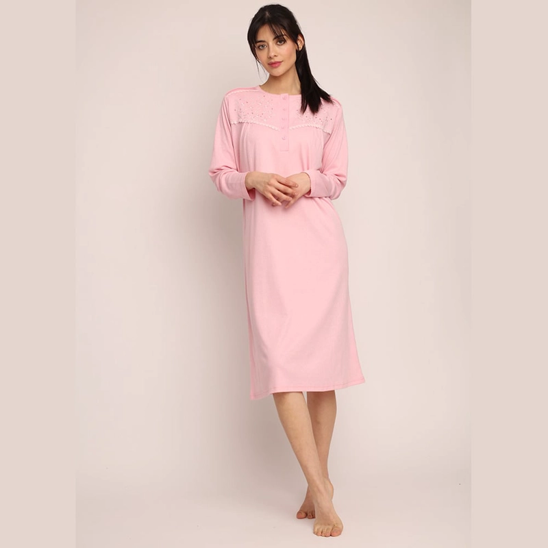 CAMISA ALGODON ACANALADO CON BORDADO 261123 - 2