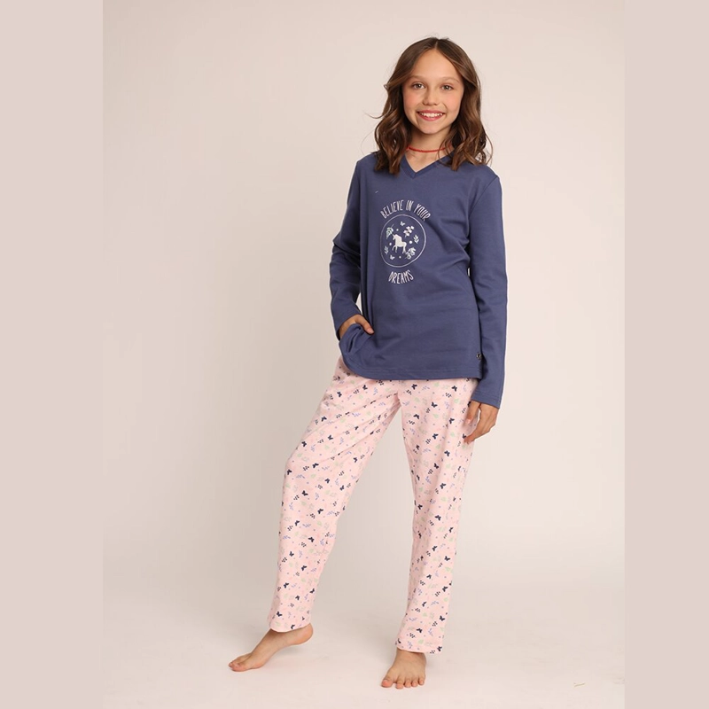 PIJAMA ALGODON ESTAMPADO UNICORNIO 261605G - 2
