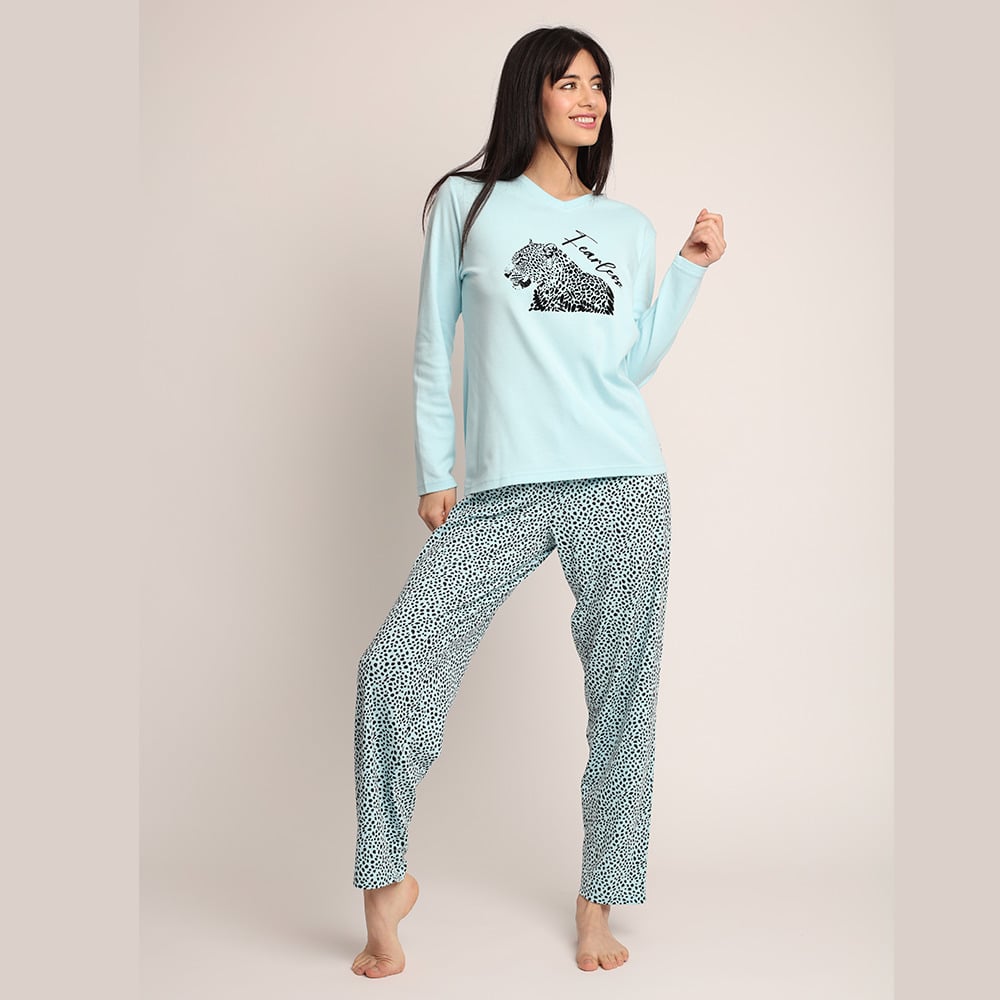 PIJAMA ALGODON ESTAMPADO DE LEOPARDO 261509 - 1