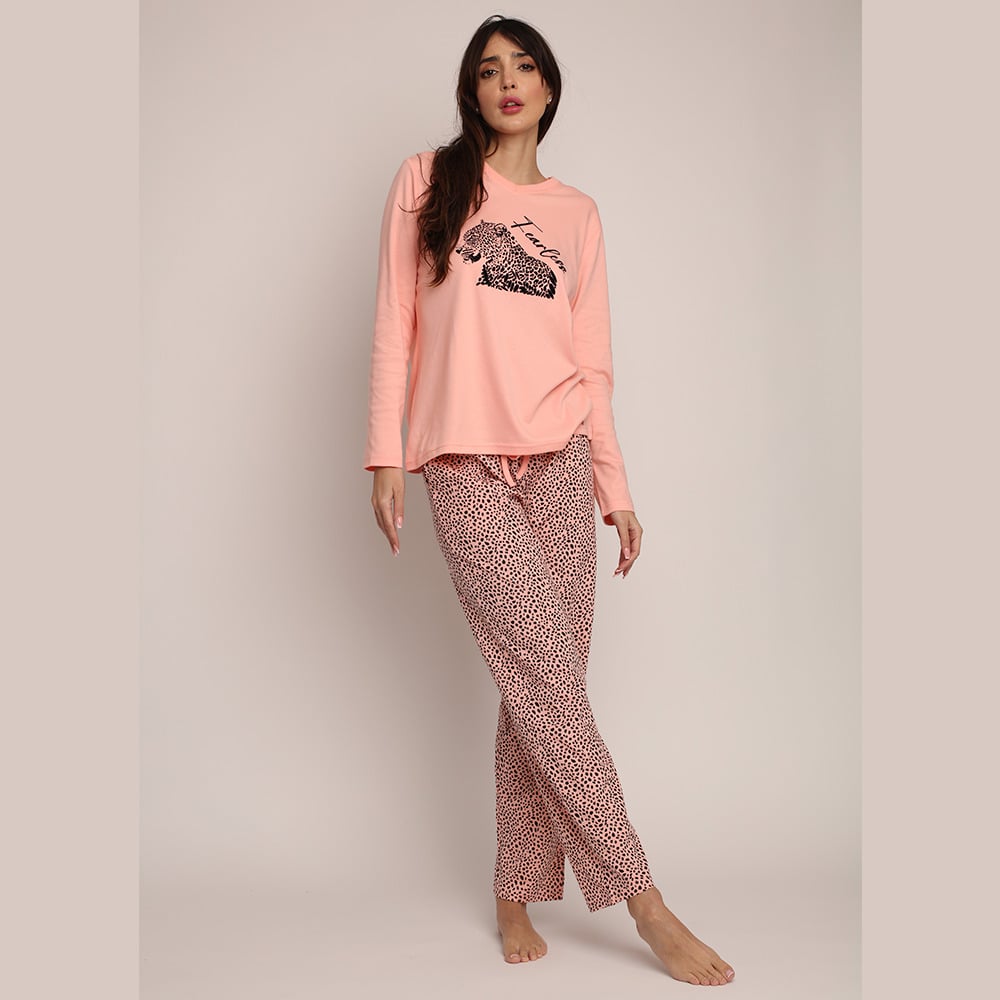 PIJAMA ALGODON ESTAMPADO DE LEOPARDO 261509 - 1