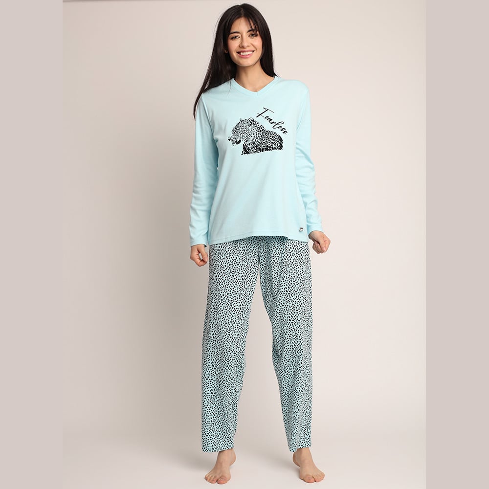 PIJAMA ALGODON ESTAMPADO DE LEOPARDO 261509 - 2