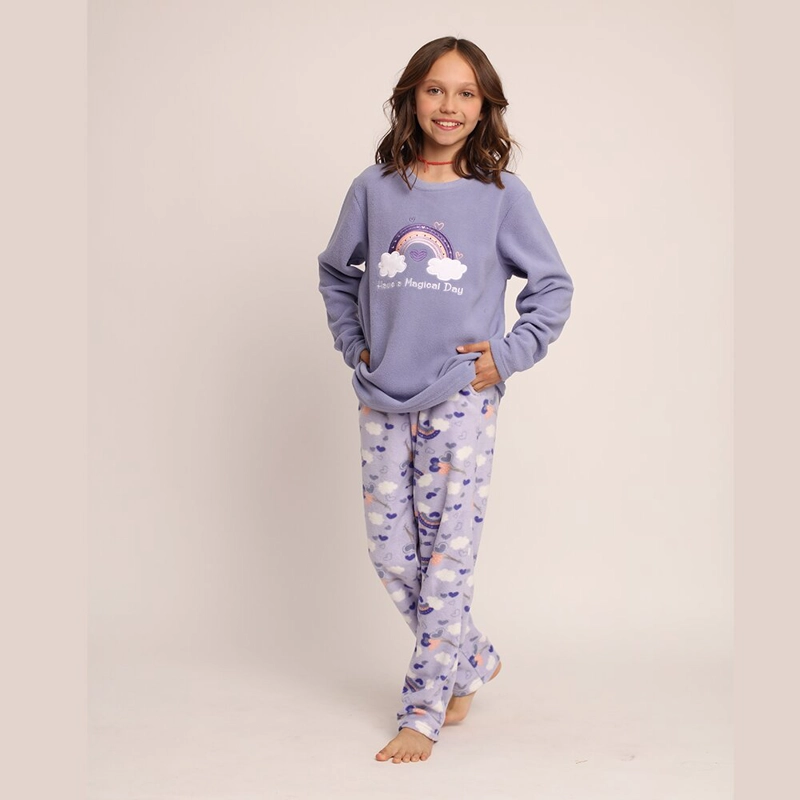 PIJAMA MICROPOLAR BORDADO ARCOIRIS 261648G - 2