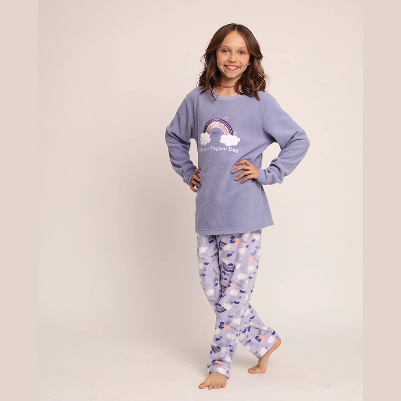 PIJAMA MICROPOLAR BORDADO ARCOIRIS 261648P - 1