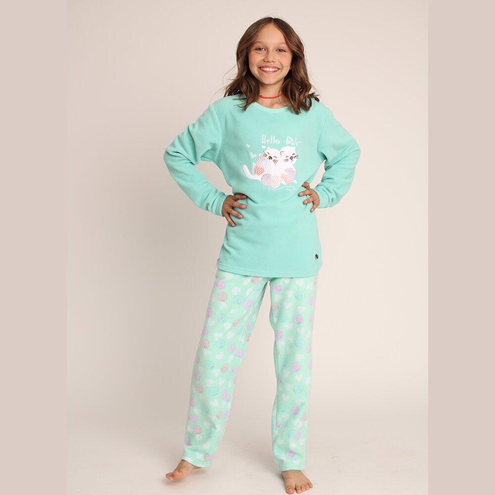 PIJAMA MICROPOLAR BORDADO GATOS 261649G - 1