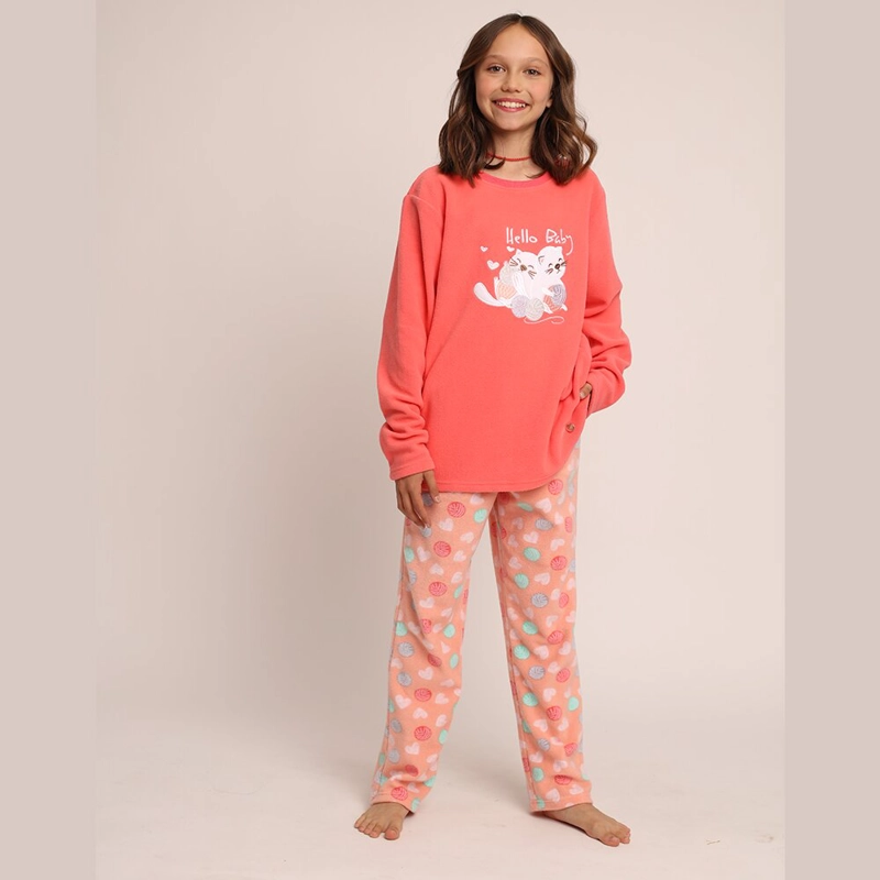 PIJAMA MICROPOLAR BORDADO GATOS 261649G - 1