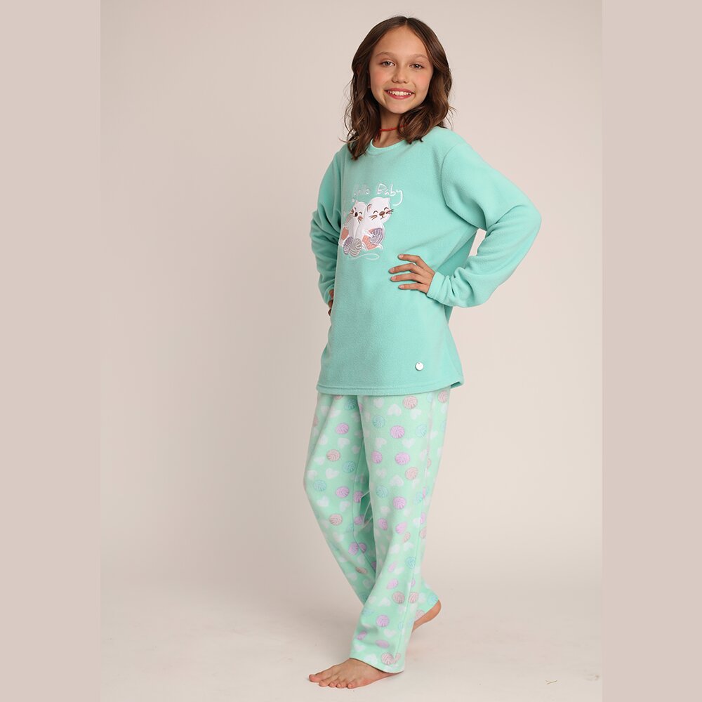 PIJAMA MICROPOLAR BORDADO GATOS 261649G - 2