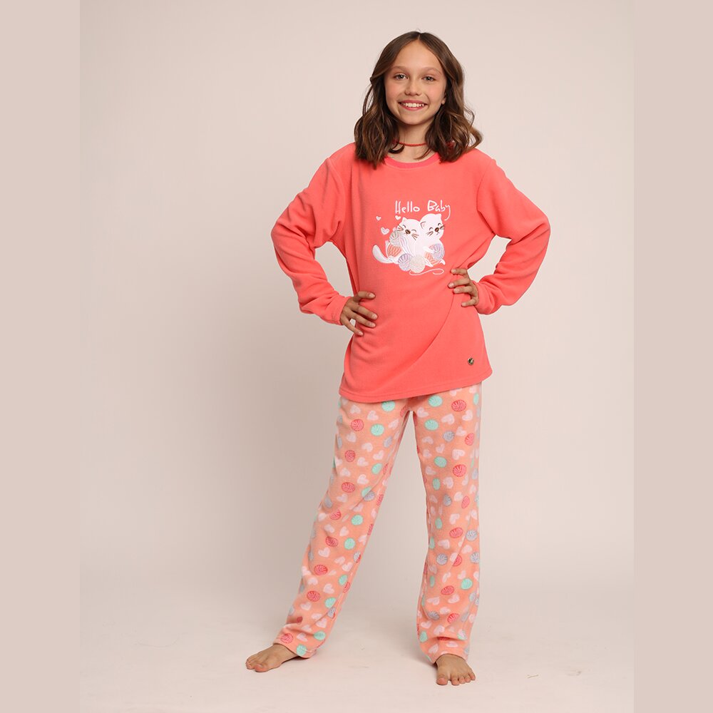 PIJAMA MICROPOLAR BORDADO GATOS 261649G - 2