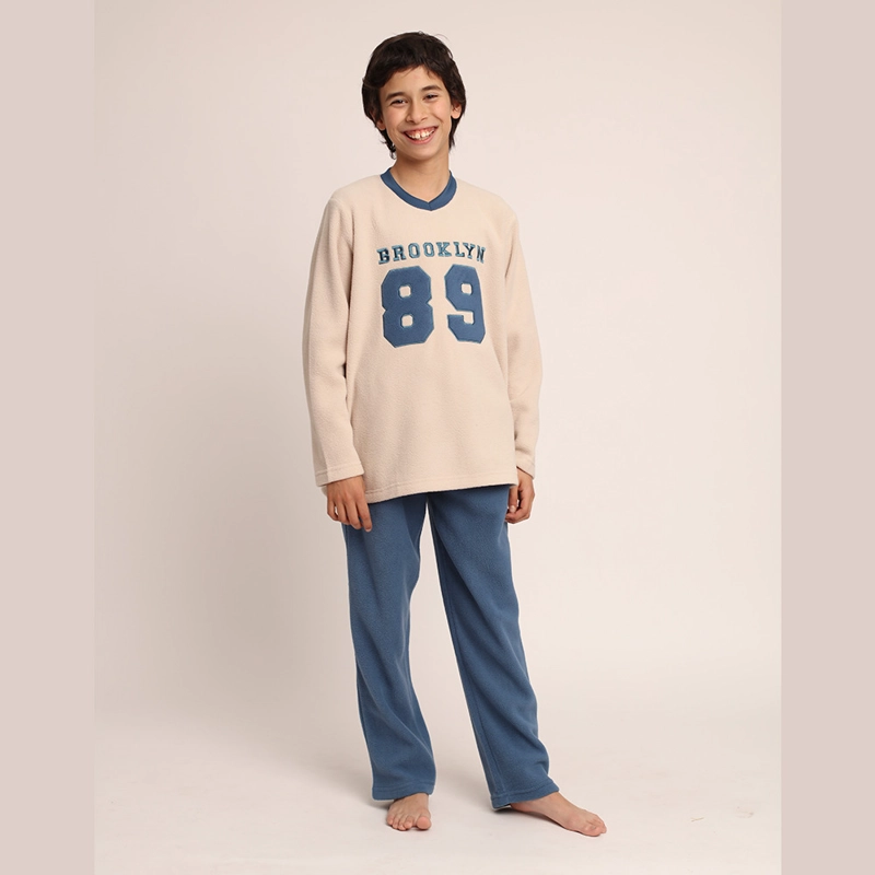 PIJAMA MICROPOLAR CON BORDADO ' BROOKLYN' 261677P - 2
