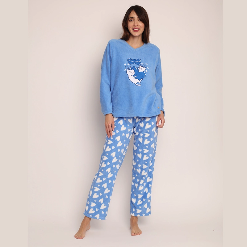 PIJAMA CORALFLEECE BORDADO CORAZONES 261550 - 1