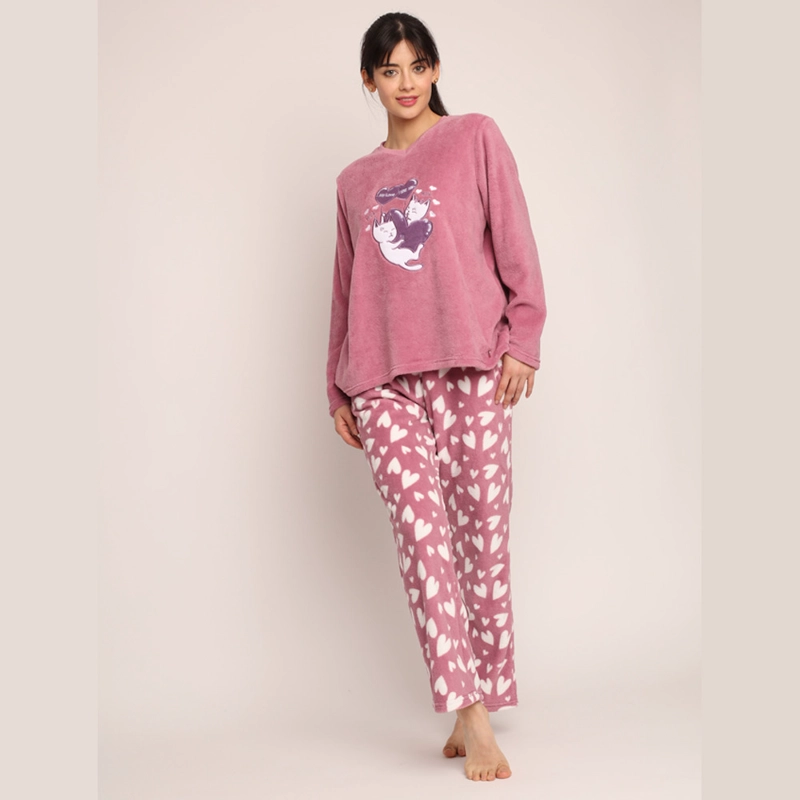 PIJAMA CORALFLEECE BORDADO CORAZONES 261550 - 2