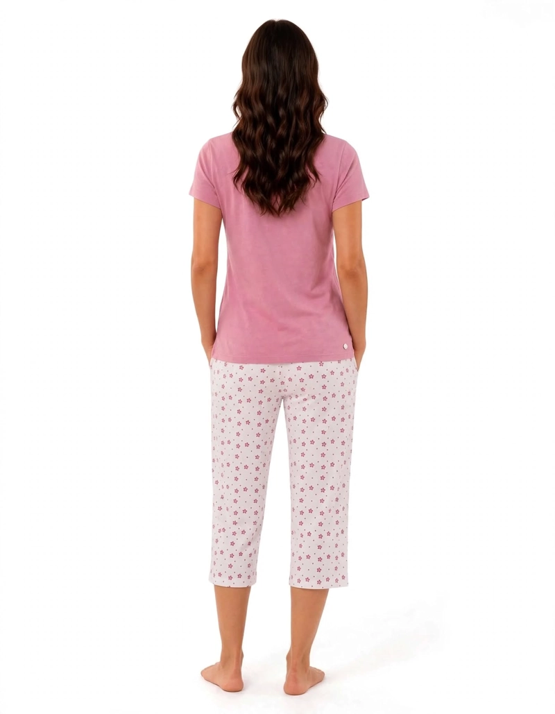 PIJAMA ALGODON POLERA ESTAMPADO 'YOU ARE STAR' Y CAPRI ESTAMPADO 'FLORCITAS' 292594 - 3