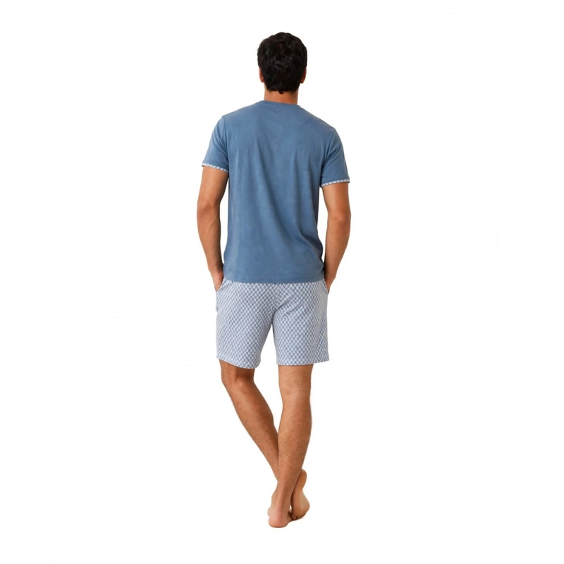 PIJAMA ALGODON POLERA CON BOTONES Y SHORT LISO 2622084 - 2
