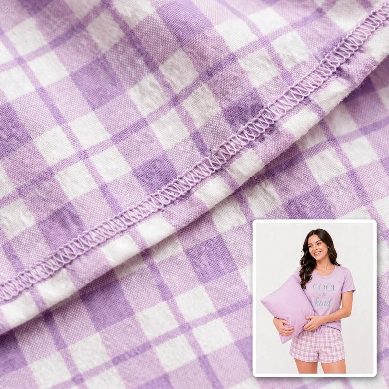 PIJAMA ALGODON POLERA Y SHORT ESTAMPADO CUADRILLE 262524 - 3