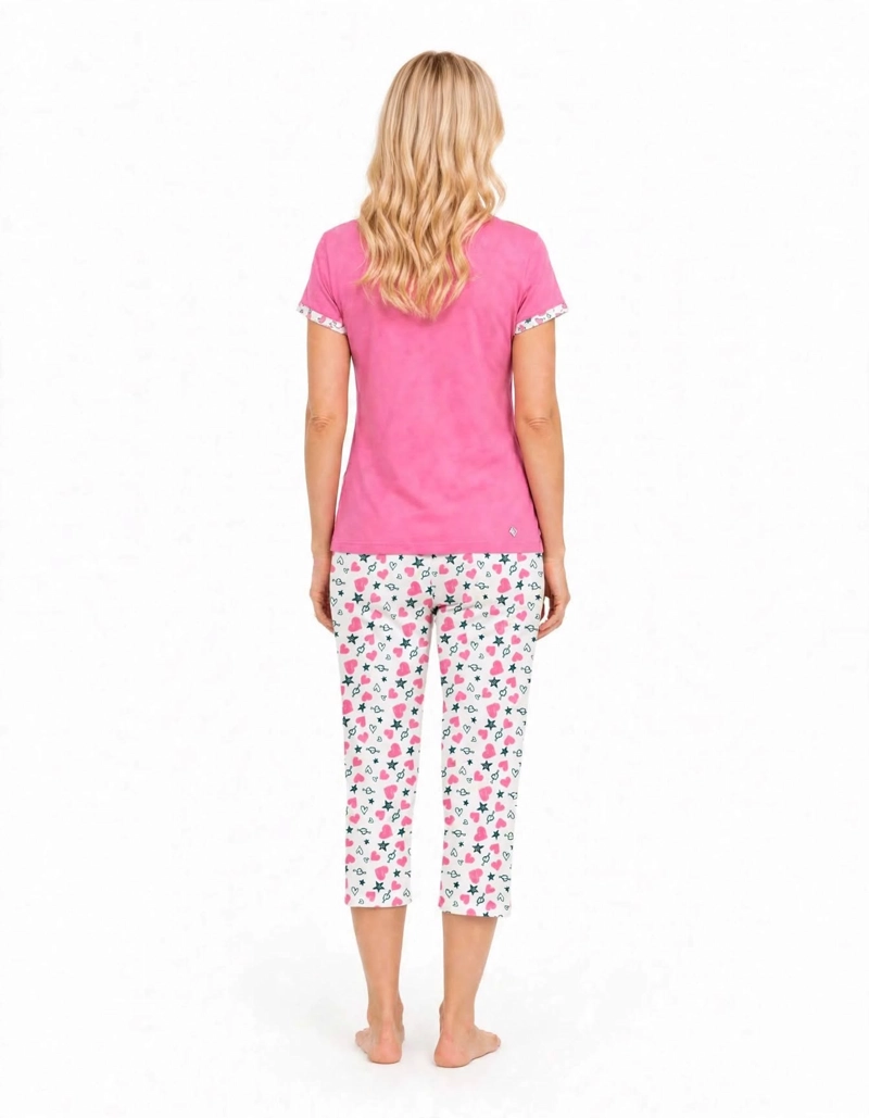 PIJAMA ALGODON POLERA ESTAMPADO 'LOVE' Y CAPRI ESTAMADO 'CORAZONES' 262591 - 3