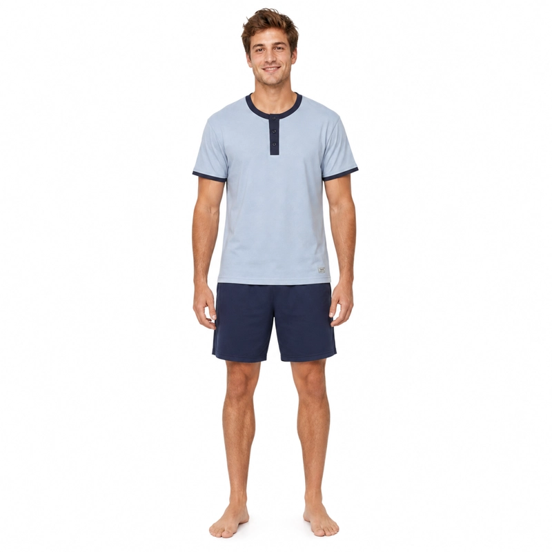 PIJAMA ALGODON POLERA Y SHORT LISO 2622085 - 1