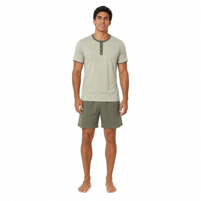 PIJAMA ALGODON POLERA Y SHORT LISO 2622085 - 1