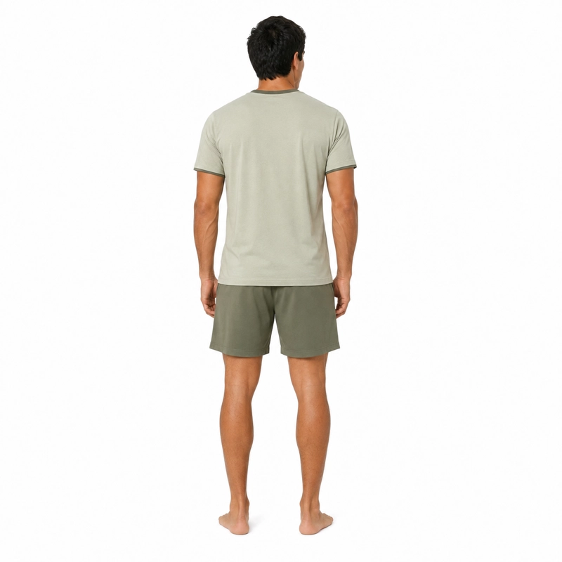 PIJAMA ALGODON POLERA Y SHORT LISO 2622085 - 3